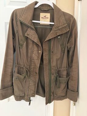Hollister Olive Green Utility  Jacket